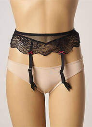 Guêpière/porte-jarretelle effet matière satinée noir ANTINEA femme