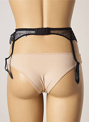 Guêpière/porte-jarretelle effet matière satinée noir ANTINEA femme