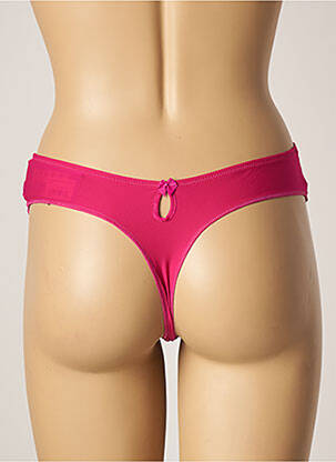 Tanga effet matière satinée rose FAUVE femme