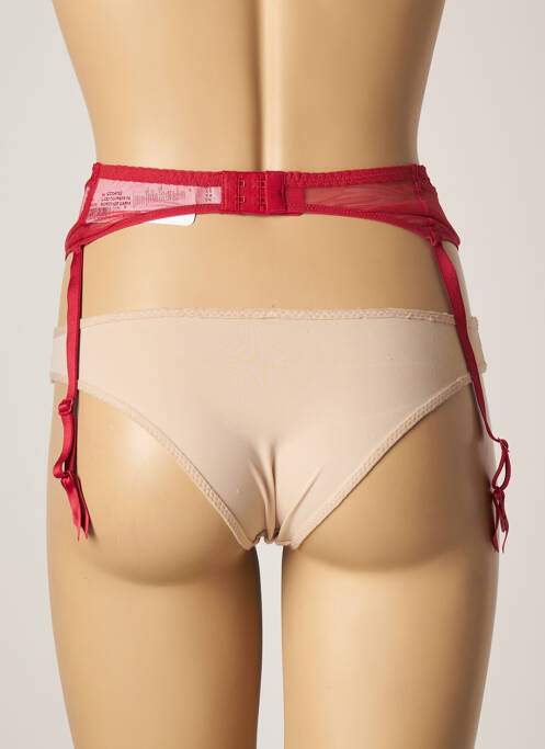 Guêpière/porte-jarretelle effet matière satinée rouge ANTINEA femme