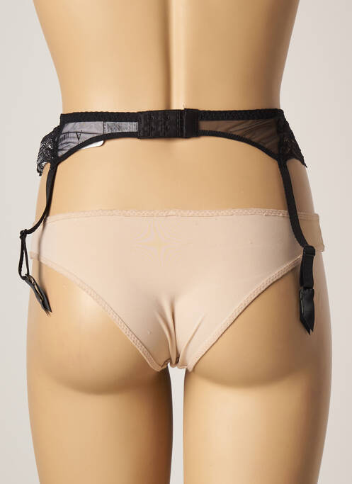 Guêpière/porte-jarretelle effet matière satinée noir ANTINEA femme