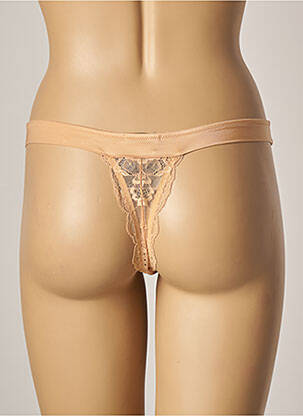 Tanga tissage dentelle beige LUNA femme