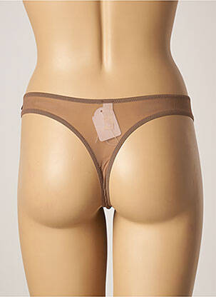 Tanga tissage tulle marron CHRISTIES femme
