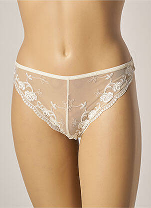 Tanga finition dentelle beige LUNA femme