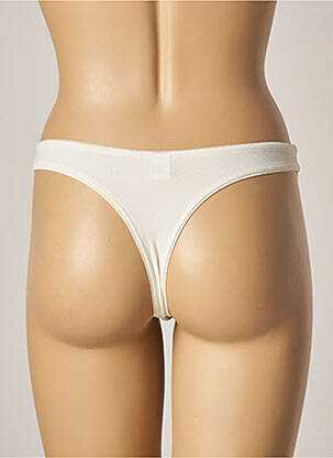 Tanga finition dentelle beige LUNA femme