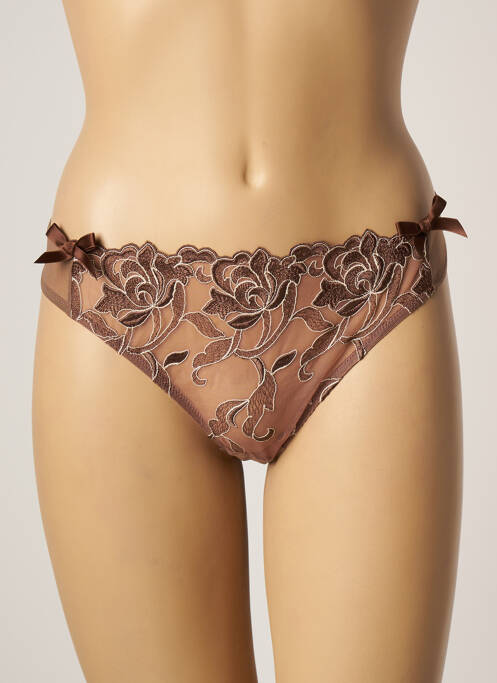 Tanga tissage tulle marron CHRISTIES femme