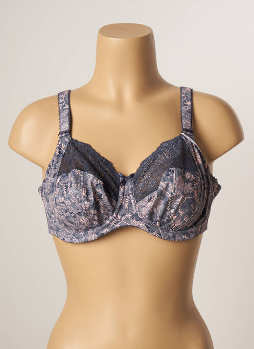 Soutien-gorge avec armature haut soutien-gorge avec mousse de rembourrage amovible gris ELOMI femme