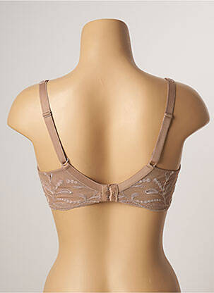 Soutien-gorge broderie haut soutien-gorge moulé marron LUNA femme