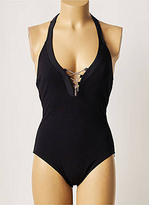 Maillot de bain 1 pièce imprimé fantaisie haut triangles noir LISE CHARMEL femme