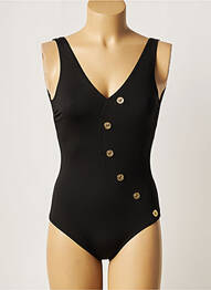 Maillot de bain 1 pièce stretch noir NICOLE OLIVIER femme