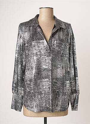 Blouse imprimé fantaisie manches longues gris EMA BLUE'S femme