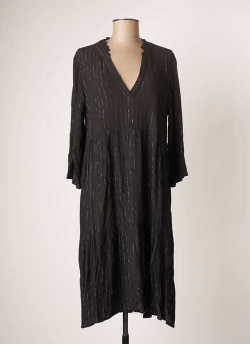 Robe mi-longue noir KAFFE pour femme