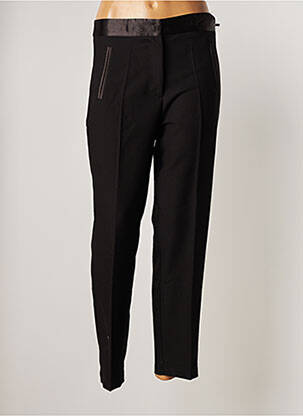 Pantalon droit tissage crêpe taille normale noir EMA BLUE'S femme