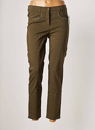 Pantalon 7/8 stretch taille basse vert FRANK WALDER femme