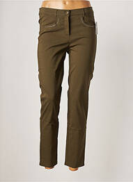 Pantalon 7/8 stretch taille basse vert FRANK WALDER femme