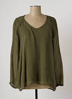 Blouse col rond manches longues vert DEHA femme