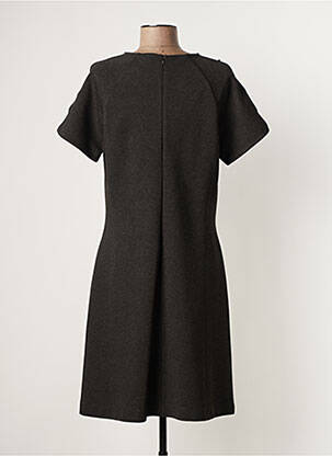 Robe mi-longue fermeture zippée au dos manches courtes gris EVA KAYAN femme