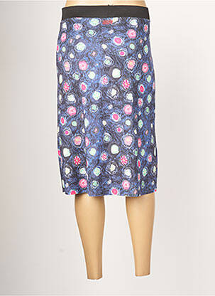Jupe mi-longue stretch bleu ANIMAPOP femme