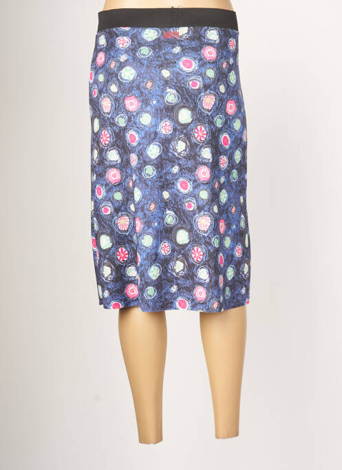 Jupe mi-longue bleu ANIMAPOP pour femme