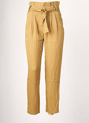 Pantalon chino fermeture zippée sous rabat avec crochet taille haute vert SEE U SOON femme