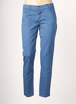 Pantalon slim broderie rivets taille basse bleu SUN VALLEY femme