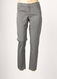 Pantalon slim broderie rivets taille basse gris SUN VALLEY femme