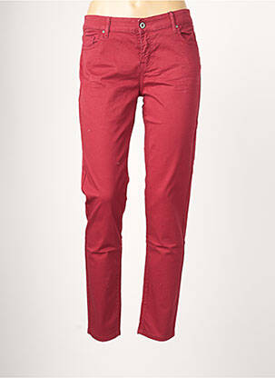 Pantalon slim taille basse taille basse rouge SUN VALLEY femme