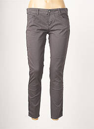 Pantalon slim broderie rivets taille basse gris SUN VALLEY femme