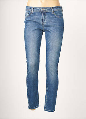 Jeans coupe slim broderie rivets taille basse bleu SUN VALLEY femme
