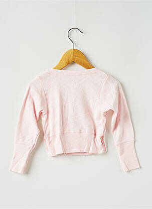 Gilet cache-cœur manches longues rose LISA ROSE fille