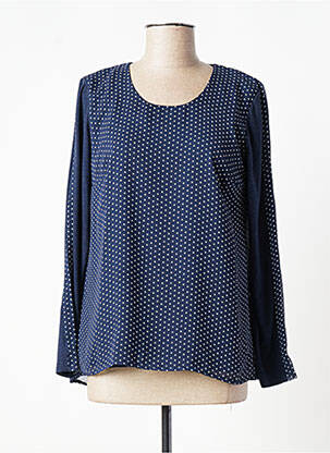 Blouse légère et transparente manches longues bleu THALASSA femme