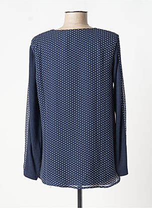 Blouse légère et transparente manches longues bleu THALASSA femme