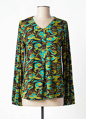 Top tissage jersey manches longues vert AGATHE & LOUISE femme