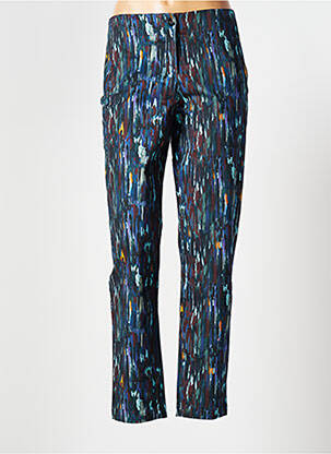 Pantalon chino fermeture zippée sous rabat boutonné taille normale bleu PAUL BRIAL femme