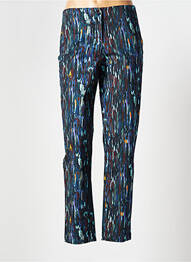 Pantalon chino fermeture zippée sous rabat boutonné taille normale bleu PAUL BRIAL femme