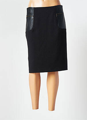 Jupe mi-longue stretch noir PAUL BRIAL femme