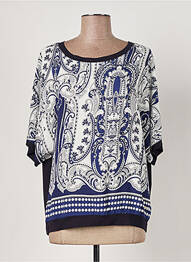Top stretch manches courtes bleu QUATRE VINGT JOURS femme
