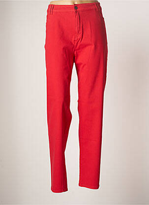 Pantalon droit stretch taille normale rouge CISO femme