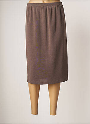 Jupe mi-longue stretch marron GRIFFON femme