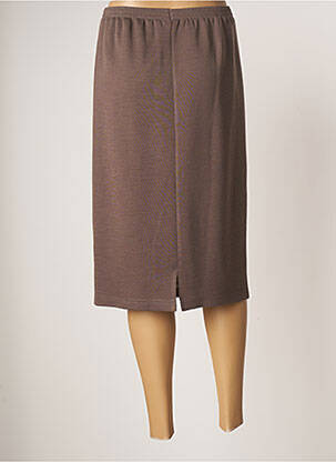 Jupe mi-longue stretch marron GRIFFON femme