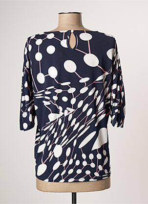 Top stretch manches courtes bleu MARBLE femme
