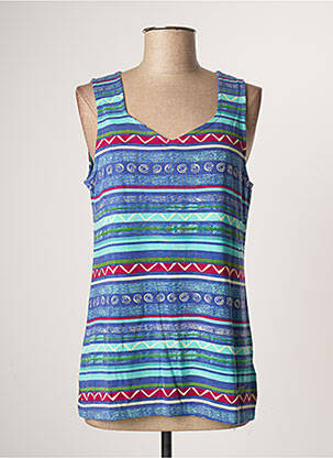 Top tissage jersey fines bretelles bleu AGATHE & LOUISE femme