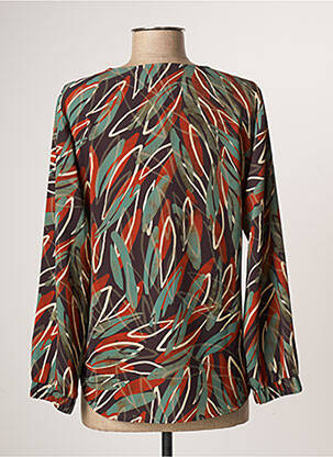 Blouse imprimé fantaisie manches longues vert COMME ÇA femme
