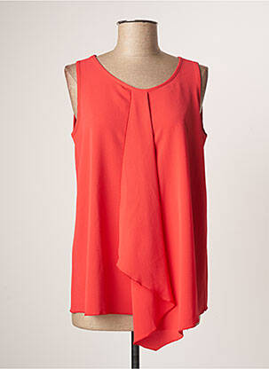 Top tissage crêpe fines bretelles rouge TELMAIL femme