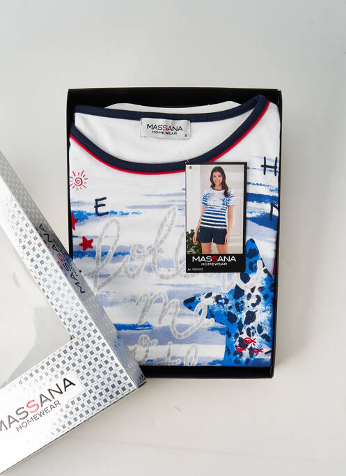 Pyjashort bleu MASSANA pour femme