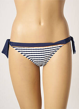 Bas de maillot de bain tissage texturé culotte bleu CHERRY BEACH femme