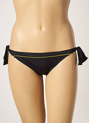 Bas de maillot de bain effet matière satinée bikini noir CHERRY BEACH femme