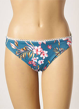 Bas de maillot de bain imprimé fleurs culotte bleu OLYMPIA femme