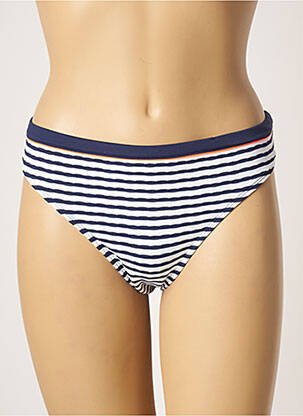 Bas de maillot de bain imprimé rayures culotte bleu CHERRY BEACH femme