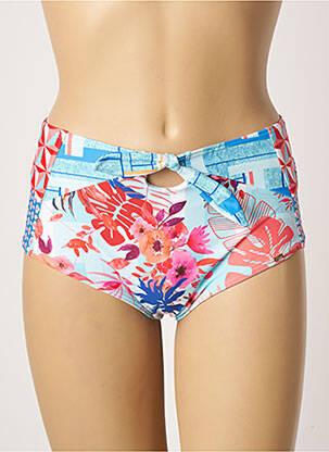 Bas de maillot de bain imprimé fleurs culotte bleu PIHA femme